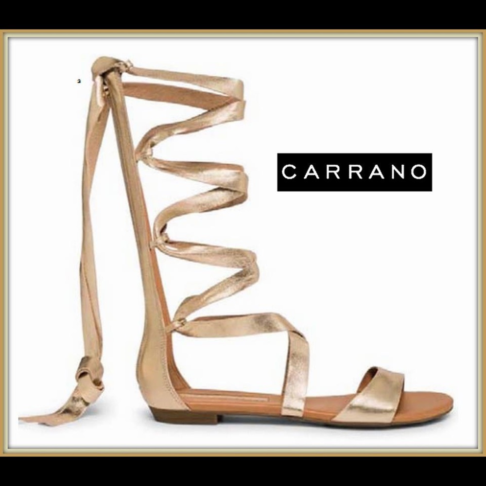 Carrano Gold Leather Gladiator Sandal as 11